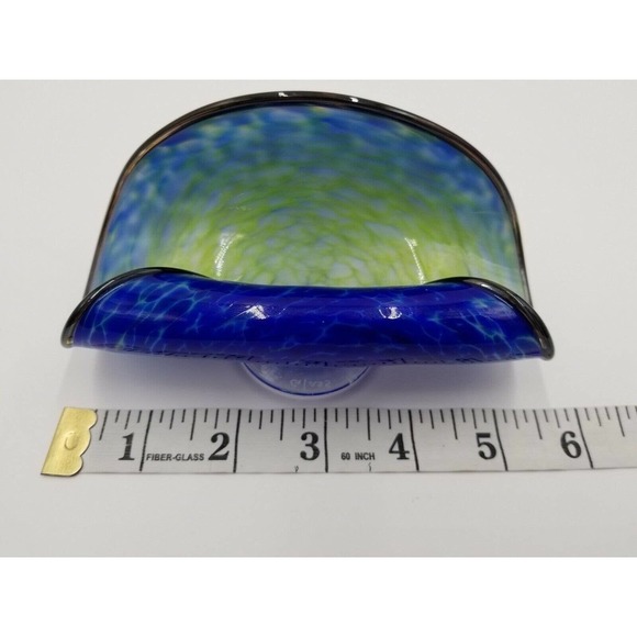 Thames Glass Signed Hand Blown Glass Art Glass Photo Picture Card Holder Display - Picture 8 of 10